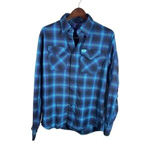 Dixxon Flannel "Borealis" Men's Medium Snap Plaid Long Sleeve Shirt